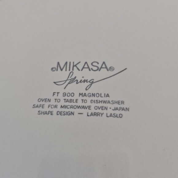 4 Mikasa Magnolia Salad Plate 8.5" white flower emboss Spring Line Larry Laslo - Picture 4 of 9